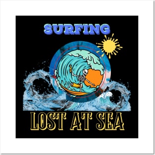 Lost at Sea Surfing Design Posters and Art